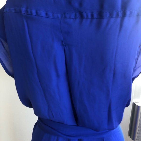 Long Silk Purple/Blue Dress with Snap Buttons - Picture 6 of 8